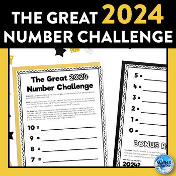 Preview of The Great Number Challenge of 2024! | New Years Math