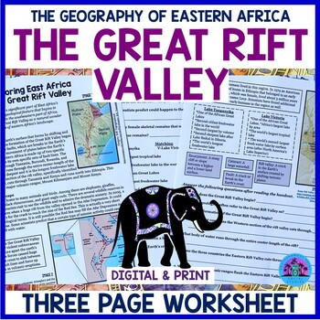 Preview of The Great Rift Valley - Eastern Africa Geography Worksheet