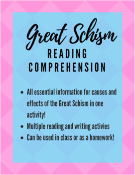 Preview of The Great Schism: Reading Comprehension