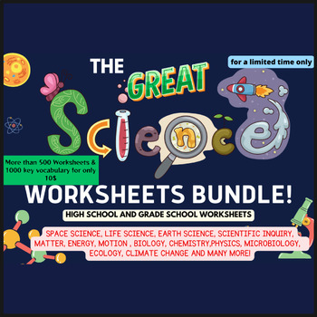 Preview of The Great Science Worksheets Bundle | High School & Grade School Worksheets