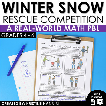 Preview of Winter Activities Snow Rescue Competition Project Based Learning PBL Enrichment