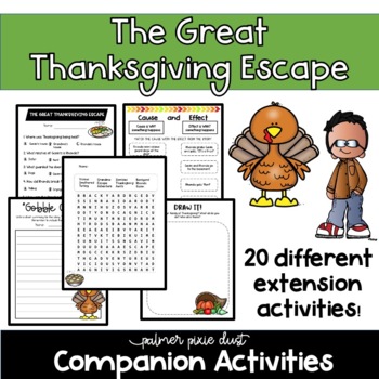 Preview of The Great Thanksgiving Escape Book Companion Activities
