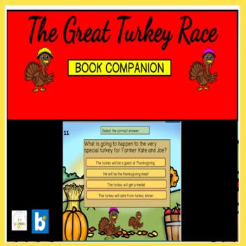 Preview of The Great Turkey Race Literature Extension BOOM CARDS