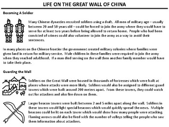 Preview of The Great Wall of China - Free Reading Materials