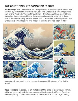 Preview of The Great Wave off Kanagawa Parody worksheet