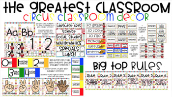 Preview of Circus {The Greatest Classroom} | Classroom Decor Set