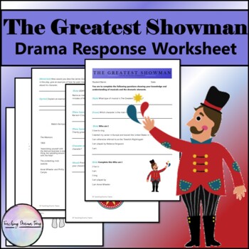 Preview of The Greatest Showman Drama Response Worksheet