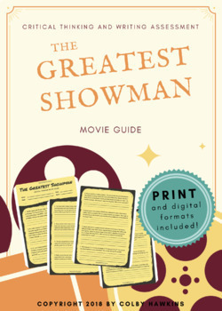 Preview of The Greatest Showman Movie Guide Packet + Activities + Sub Plan + Best Value