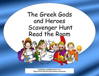 Preview of Greek Gods- Greek Mythology - Scavenger Hunt- Read The Room- Grades 3-6