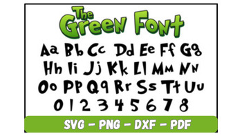 Preview of The Green Grinchy Font