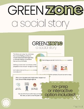 Preview of The Green Zone: Zones for Self Regulation Inspired Social Story