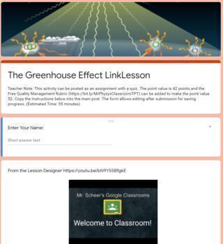 Preview of The Greenhouse Effect LinkLesson® - Online Blended Distance Remote Learning