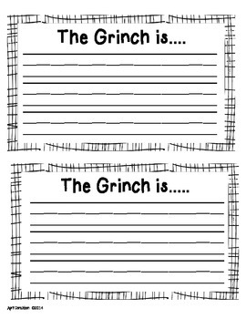 The Grinch - A writing or Adjective Craftivity by April Donaldson