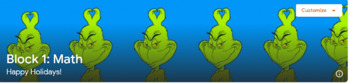 Preview of The Grinch Christmas/Holiday Animated Google Classroom Banner