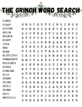 The Grinch Word Search / Word puzzle by GetYourTechOn | TPT