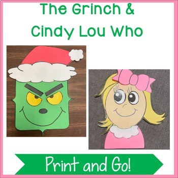 Preview of The Grinch and Cindy Lou Who - Simple Christmas Craft