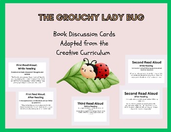 Preview of The Grouchy Lady Bug by Eric Carle Read Aloud Discussion Cards
