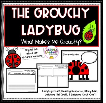 Preview of The Grouchy Ladybug Activities, Clock, and Craft | DIGITAL VERSION
