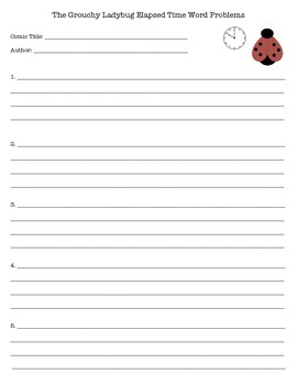 The Grouchy Ladybug Elapsed Time Project by Kerrie Riley | TpT