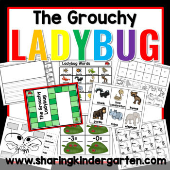 Preview of The Grouchy Ladybug Printables Activities Sequencing Kinder 1st Grade Summer