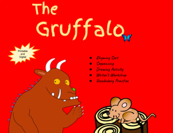 Preview of The Gruffalo - Book Companion - 2nd or 3rd - Sequencing, Vocabulary, Writing