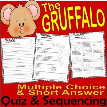 Preview of The Gruffalo Reading Quiz Tests & Story Scene Sequencing