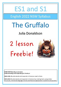 Preview of The Gruffalo UARL Freebie 2022 NSW English Syllabus 2x lessons with slides.