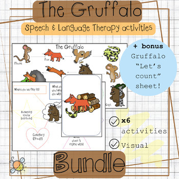 Preview of The Gruffalo book companion activities BUNDLE | No prep Speech language therapy