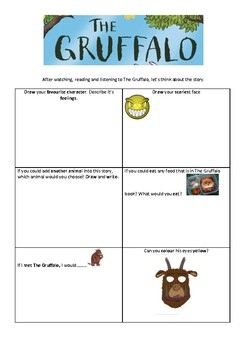 Preview of The Gruffalo worksheet