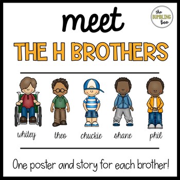 Preview of The H Brothers Posters (wh, ch, sh, ph, and th digraph posters)