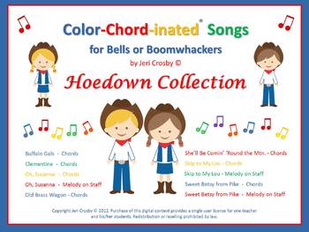 Preview of The HOEDOWN COLLECTION of Color-Chord-inated Songs for Bells or Boomwhackers