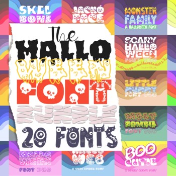 Preview of The Halloween Font Bundle by W Λ D L Ξ N - 20 Halloween Themed Fonts