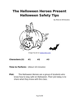 Preview of The Halloween Heroes Present Halloween Safety Tips Reader's Theater