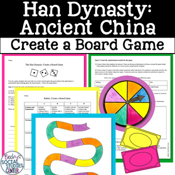 Preview of The Han Dynasty Ancient China Project Create a Board Game