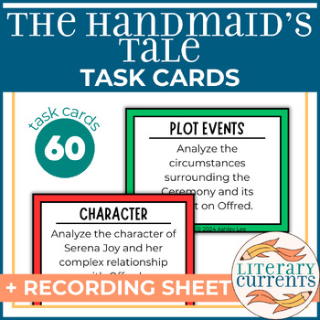 Preview of The Handmaid's Tale | Atwood | Analytical Task Cards Recording Sheet | AP Lit