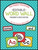 The Happy Classroom: Word Wall Headers & Words {Color and B&W}