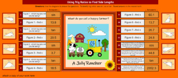 Preview of The Happy Farmer - Using Trig Ratios to find side lengths