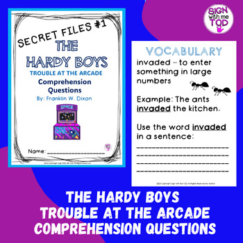 Preview of The Hardy Boys Trouble at the Arcade - Comprehension Questions