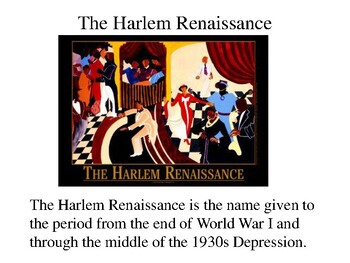 Preview of The Harlem Renaissance /Langston Hughes and Other Poets and Artists