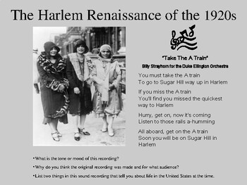 Preview of The Harlem Renaissance / What is it? An Introduction to the Study of the Age.