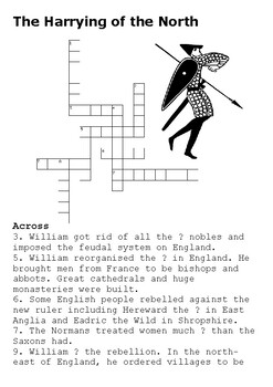 The Harrying of the North Crossword by Steven #39 s Social Studies TpT