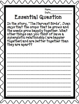 The Harvest Birds | Journeys 3rd Grade Unit 2 Lesson 8 Journeys Printables