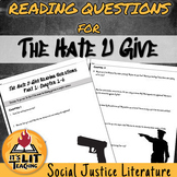 The Hate U Give Chapter Questions Worksheets | Printable, 