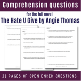 The Hate U Give Comprehension Questions- Full Novel