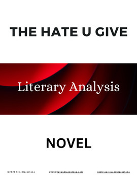 Preview of The Hate U Give: Literary Analysis Lesson Plan