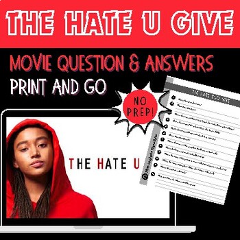 Preview of The Hate U Give Movie Guide for Black History Month (sub plans/rainy day)