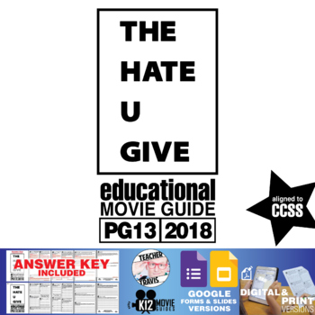 Preview of The Hate U Give Movie Guide | Worksheet | Google Slides (PG13 - 2018)