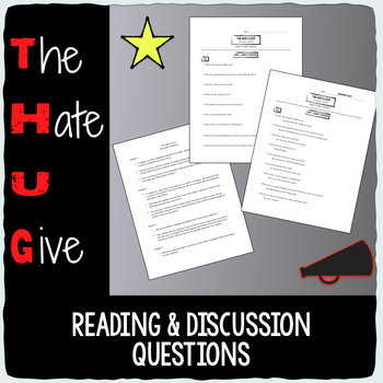 Preview of The Hate U Give Reading and Discussion Questions