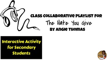 Preview of The Hate You Give Novel Activity: Collaborative Playlist Reading Activity