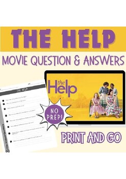Preview of The Help Movie Guide 4Women's History/Black History month (rainy day/sub plan)